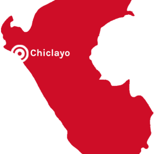 Map of Peru with Chiclayo selected