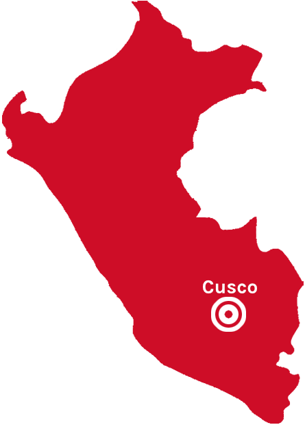 Map of Peru with Cusco selected