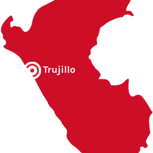 Map of Peru with Trujillo selected
