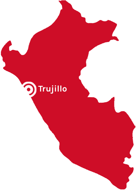Map of Peru with Trujillo selected